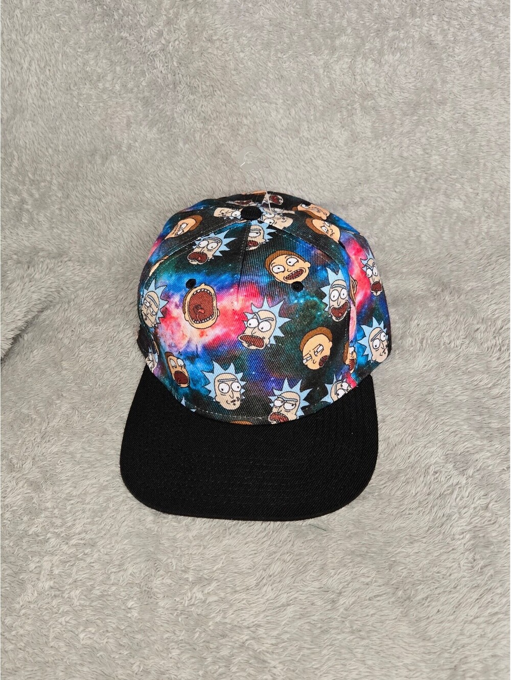 Rick and Morty Galaxy Snapback Hat All Over Print Space Cap Bioworld 2016 OSFM